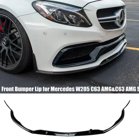 메르세데스-벤츠 C 클래스 W205 C205 C63 AMG C63 & AMG S 2015-2022 바디 키트 튜닝 용 자동차 앞 범퍼 립 디퓨저 스포일러