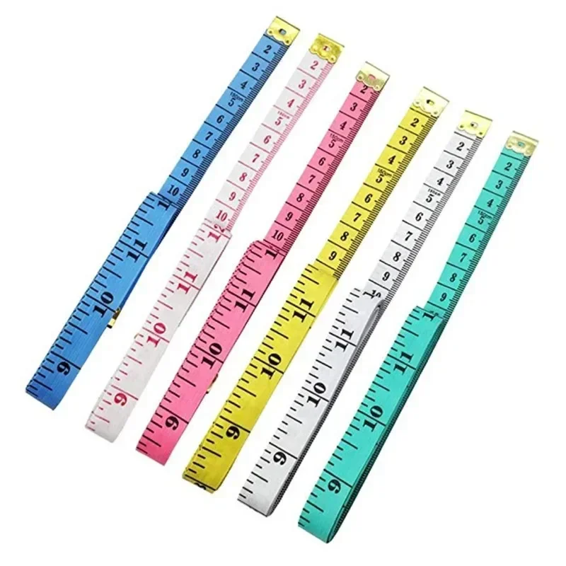 Hot Sell 150cm/60" Body Measuring Ruler Sewing Tailor Tape Measure Centimeter Meter Sewing Measuring Tape Soft Random C