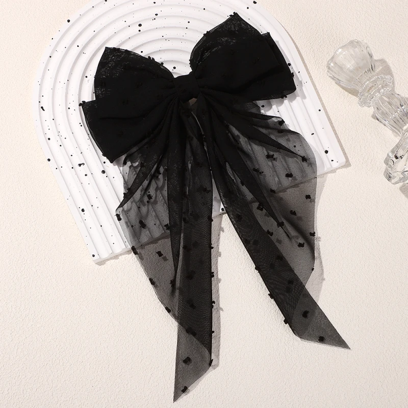 

8Colors Elegant Bow Ribbon Hair Clip Women Solid Satin Spring Clip Ponytail Bow Fashion Simple Hairpin Girls Hair Accessories