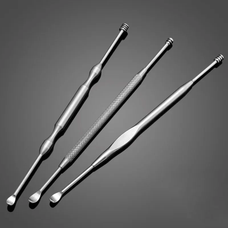 Ear Wax Removal Cleaner Double Head Earwax Remover 360° Cleaning Double End Ear Pick Stainless Steel Ear Care Tools Portable