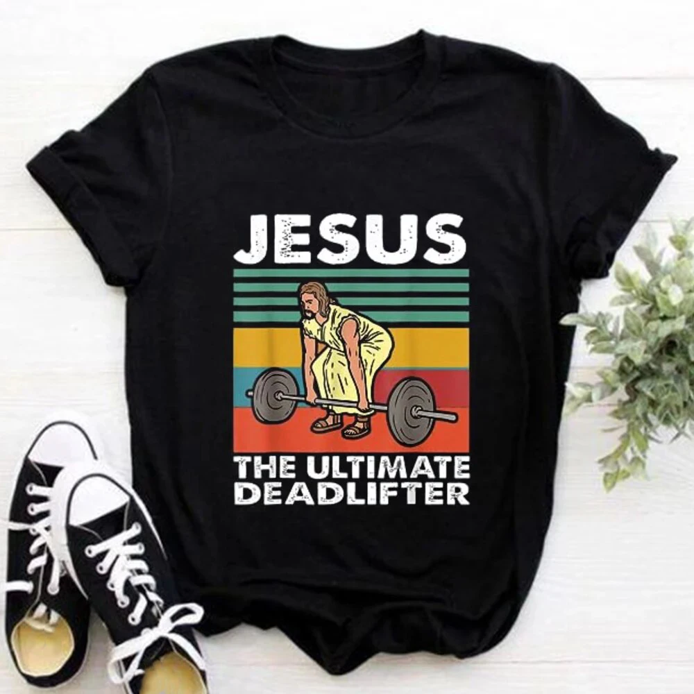 Jesus Cross Christian Cotton T-Shirts Printed Men Women Casual Short Sleeve T Shirt Oversized Harajuku Unisex Tees Tops Clothing