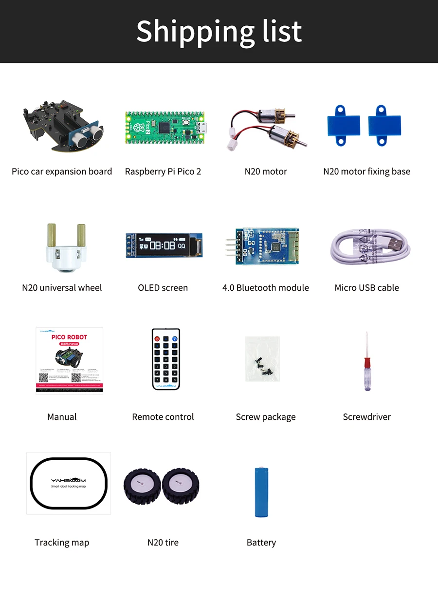 Yahboom Raspberry Pi Pico2 Roboter Auto Diy Elektronische Kit Codierung Roboter Kit Unterstützung MicroPython Programmierung APP Infrarot Steuerung – Detail 26