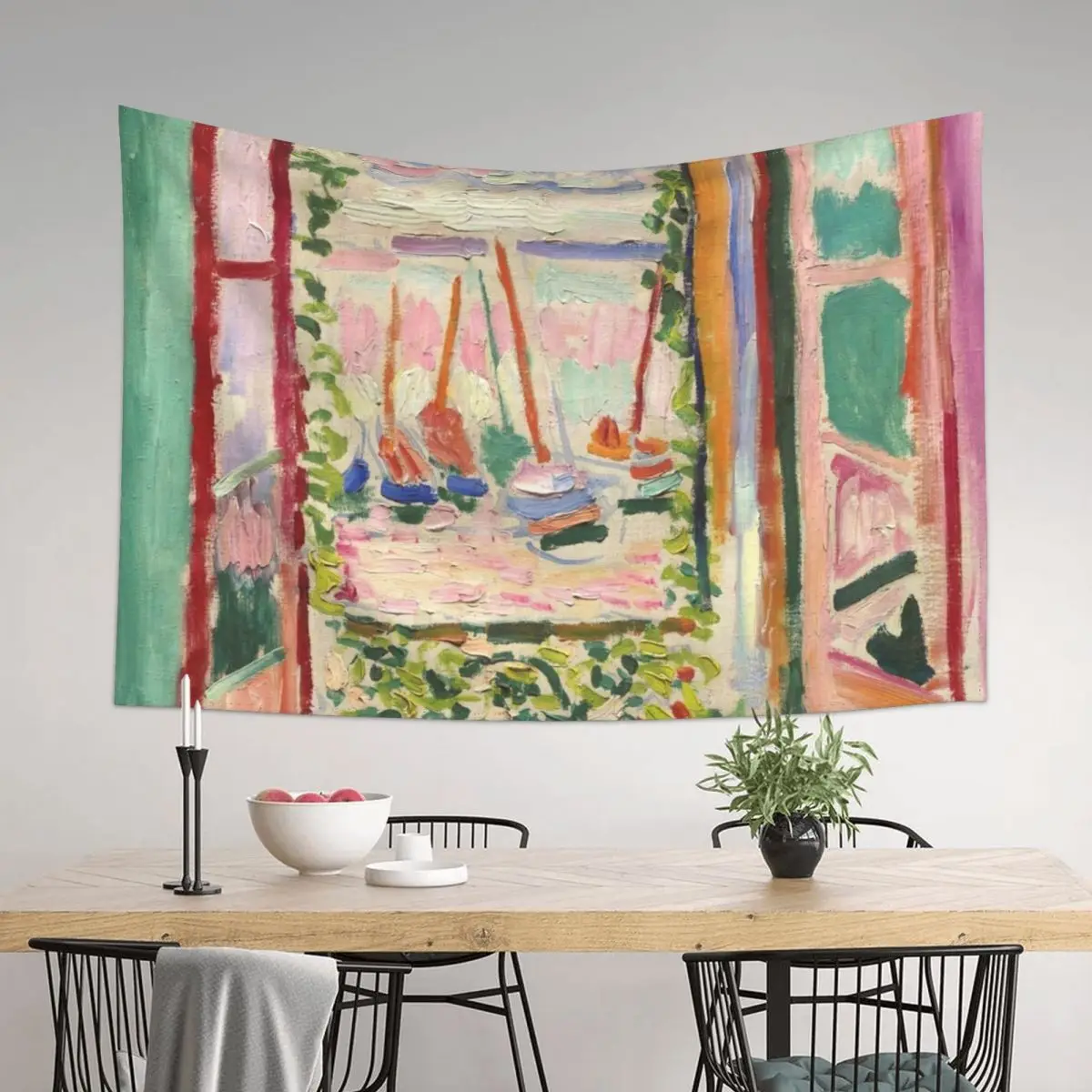 

Matisse Print - Matisse Poster - The Open Window Tapestry Decoration For Rooms Room Aesthetic Anime Decor Tapestry