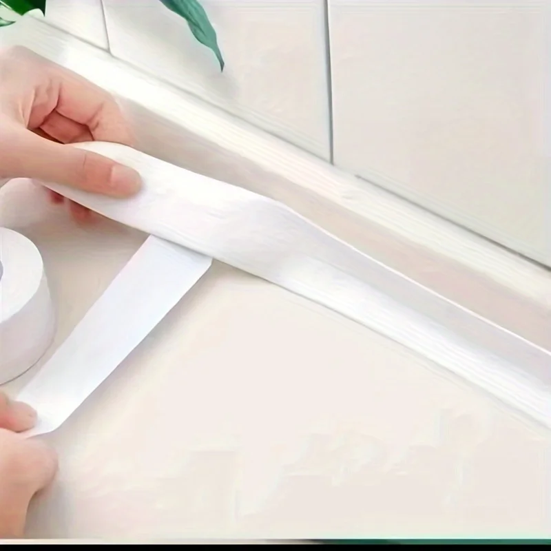 1roll Waterproof Sealing Tape Self Adhesive Bathroom Bath Wall Glue Sticker Kitchen Sink Caulk Mold Proof Seal Covering Tape