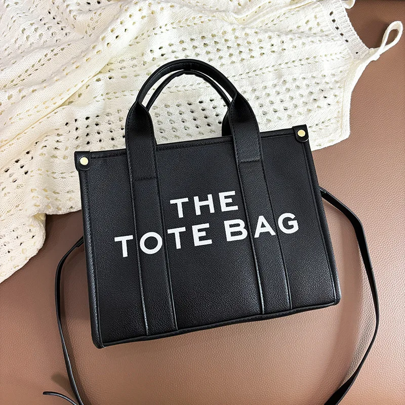 

​2025 New Women's Letter Print Tote Bag, Large Capacity Crossbody Sling, Minimalist Shoulder Purse for Commute, Chic & Spacious​