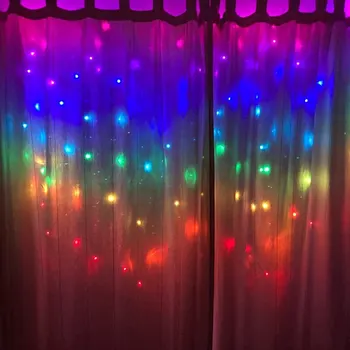 Cortina RGB luz LED decoración de Navidad 3x1m casa de vacaciones dormitorio al aire libre boda Hada guirnalda lámpara