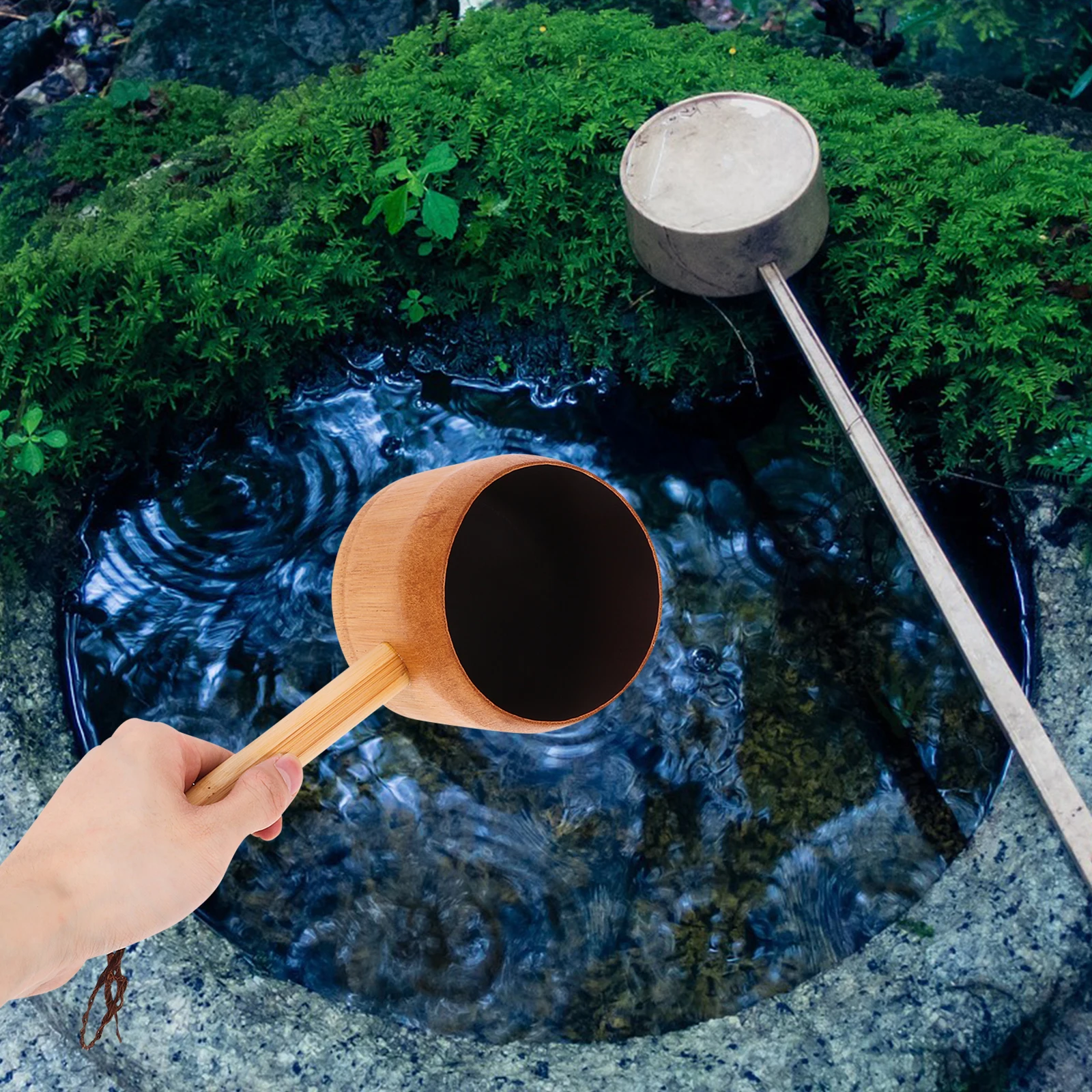 

Bamboo Water Ladle Scoop Garden Kitchen Laundry Powder Flour Soup Bathroom Hair Washing Sauna Restaurant Home Supplies Kitchen