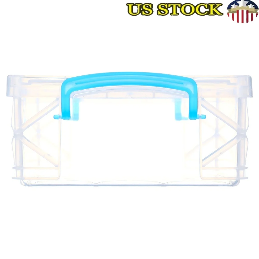 

Clear Stackable Pencil Box with Snap-tight Lid Office Supplies and Craft Storage Durable Organizer Container