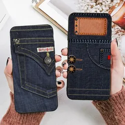 Tool Jeans Pattern Phone Case For Samsung Galaxy A13,A21s,A22,A31,A32,A52,A53,A71,A80,A91 Soft Black Phone Cover