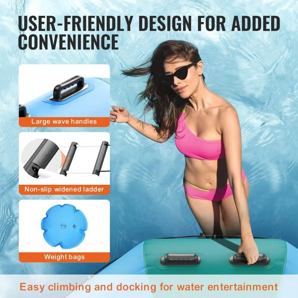 บันไดปั๊มไฟฟ้าสำหรับเด็กและผู้ใหญ่12ft เด้งน้ำแบบเป่าลมสำหรับสระว่ายน้ำทะเลสาบ