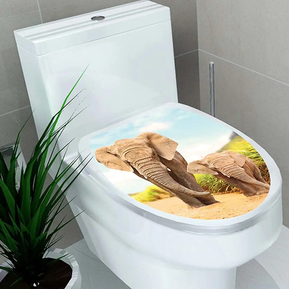 Pedestal 32*39cm Bathroom Decoration Removable Waterproof Closestool  Decor Toilet  Sticker WC Cover Decals Toilet Seat Sticker