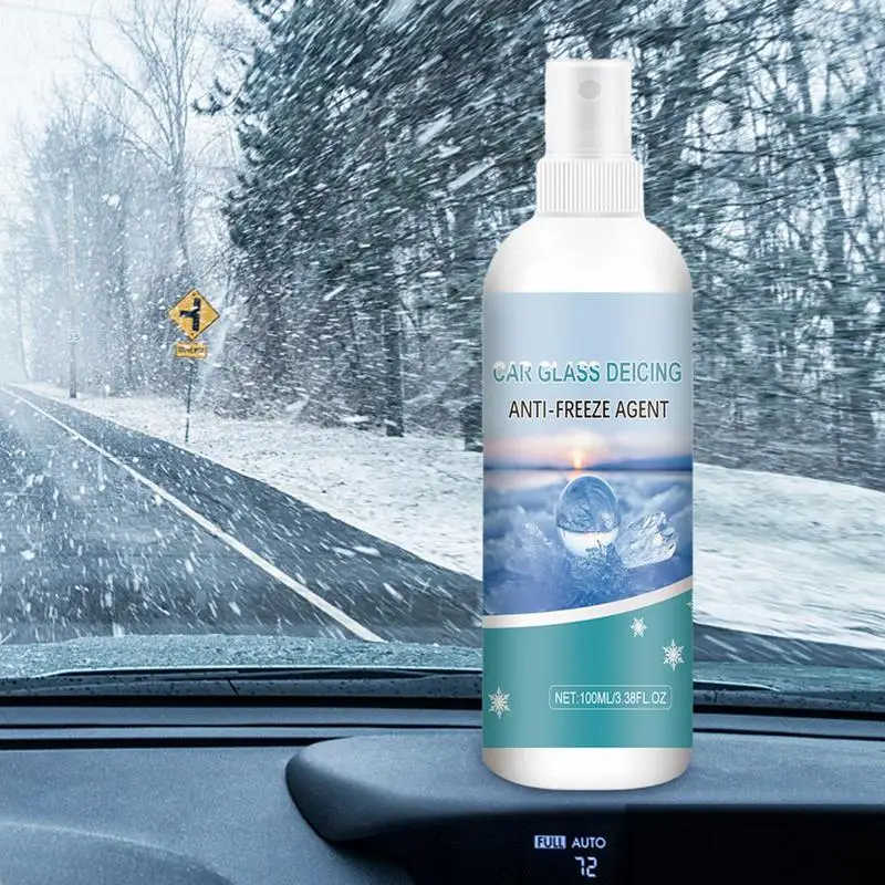 Voorruit Deicer Vloeistof Auto Raam Ontdooivloeistof 100Ml Multifunctionele Deicer Agent Stofdichte De Icer Auto-Accessoires