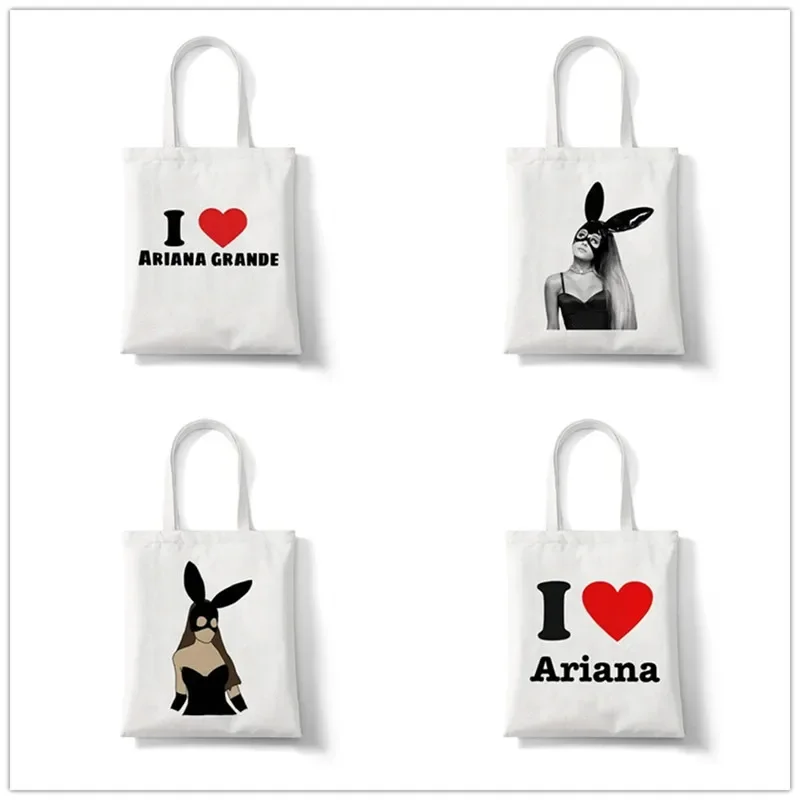 Women's Shoulder Bag Ariana Grande Thank U Next Print Canvas Tote Bag Eco Large Capacity Shopper Handbag Fashion Girl Handbags