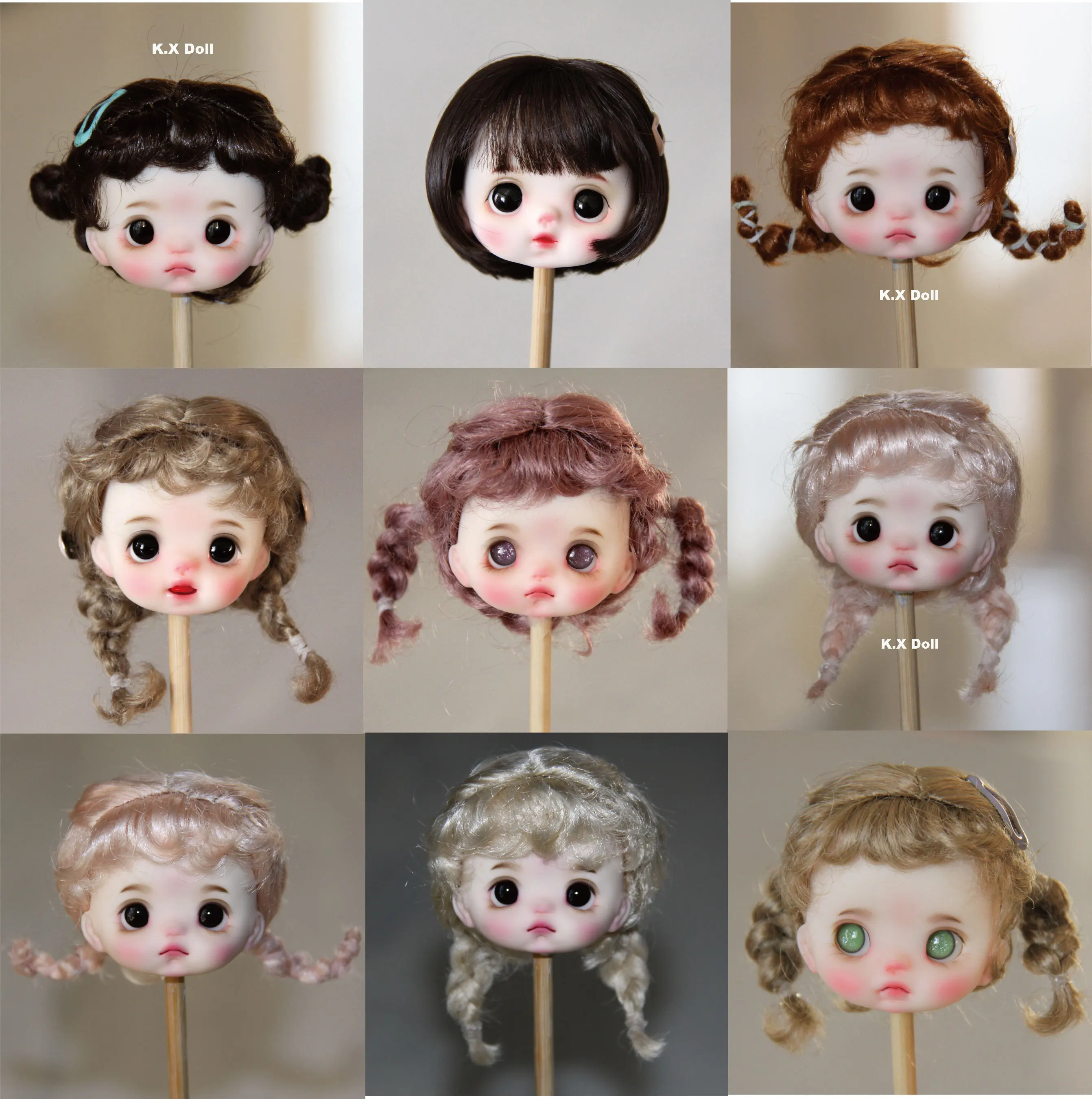 Ob11 wig eight point 5-6 size high temperature silk imitation mohair juyousu bjd wigs  doll accessories