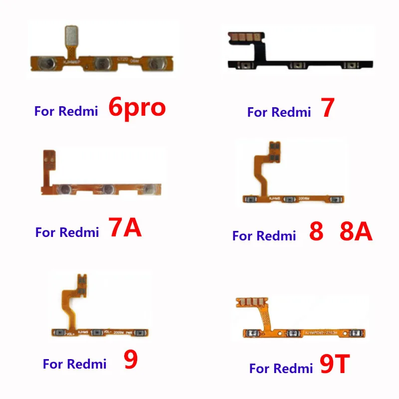 

Power Button Switch Volume Mute Button On / Off Flex Cable For Xiaomi Redmi 6Pro 7 8 9 7A 8A 9A 9C 9T