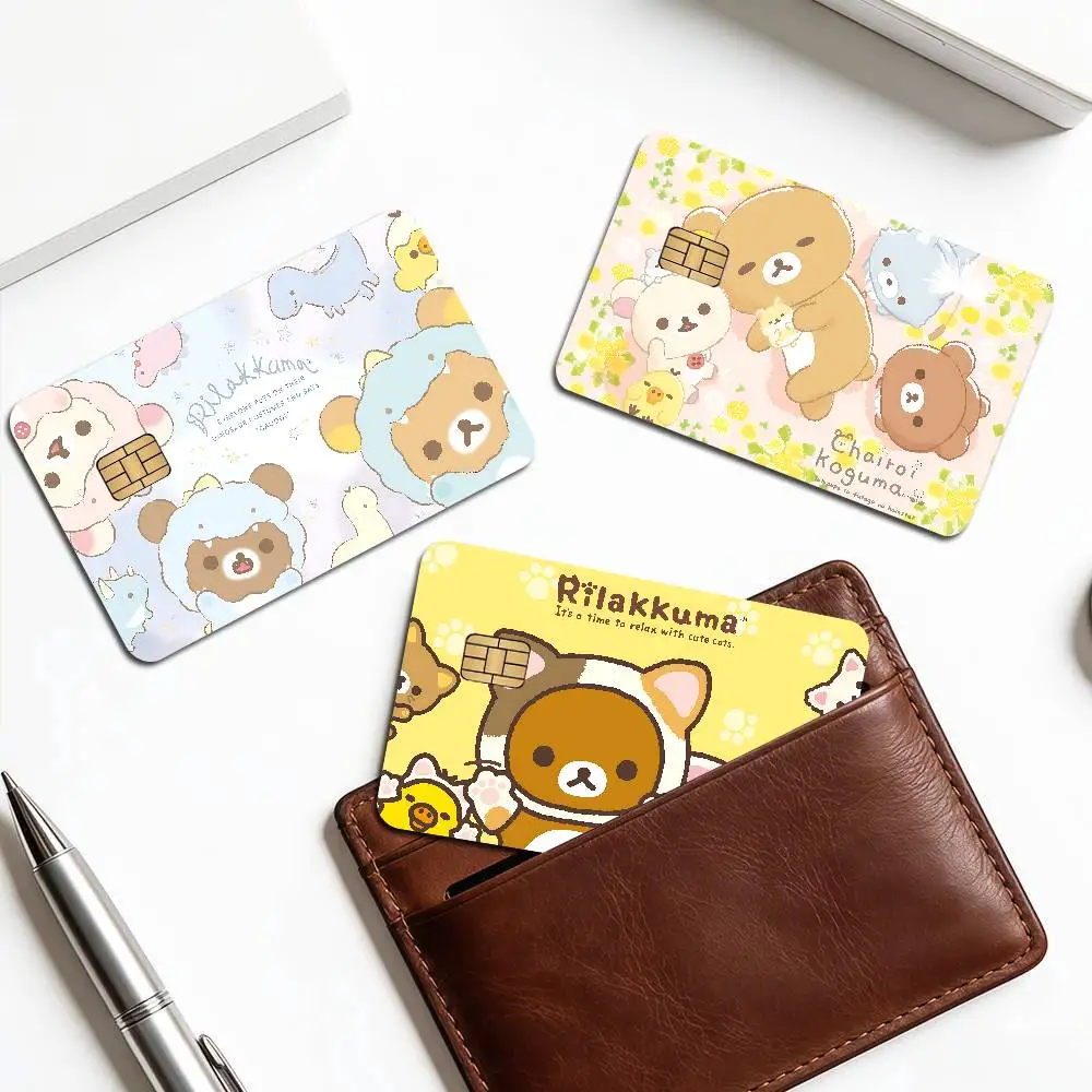 Popular Cute R-rilakkumas bear 100% Hot Sale Amine Credit Debit Bank Card Bus Card Film Skin Sticker