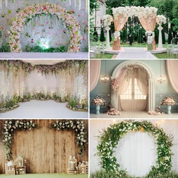 Wedding Ceremony Backgrounds For Photography Flowers Tassel Stage Romantic Love Bride Party Family Portrait Photocall Backdrops