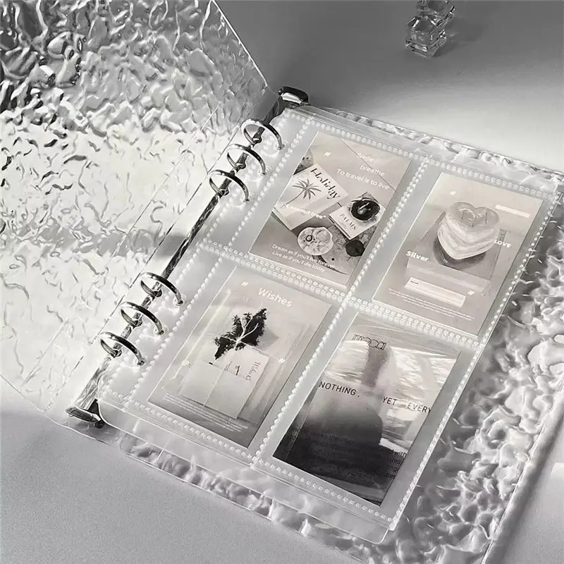 A01E-A5 Acrylic Transparent Shell Loose-Leaf Photo Album, DIY Detachable Binder, 6 Hole Acrylic Album Binder With 20 Pages