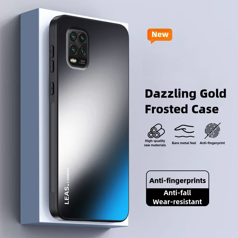 Case for Xiaomi Mi 10 Lite 5G Frosted Dazzling Gold Silicone Protection Hard Phone Cover XiaomiMi10Lite M2002J9G M2002J9S XIG01