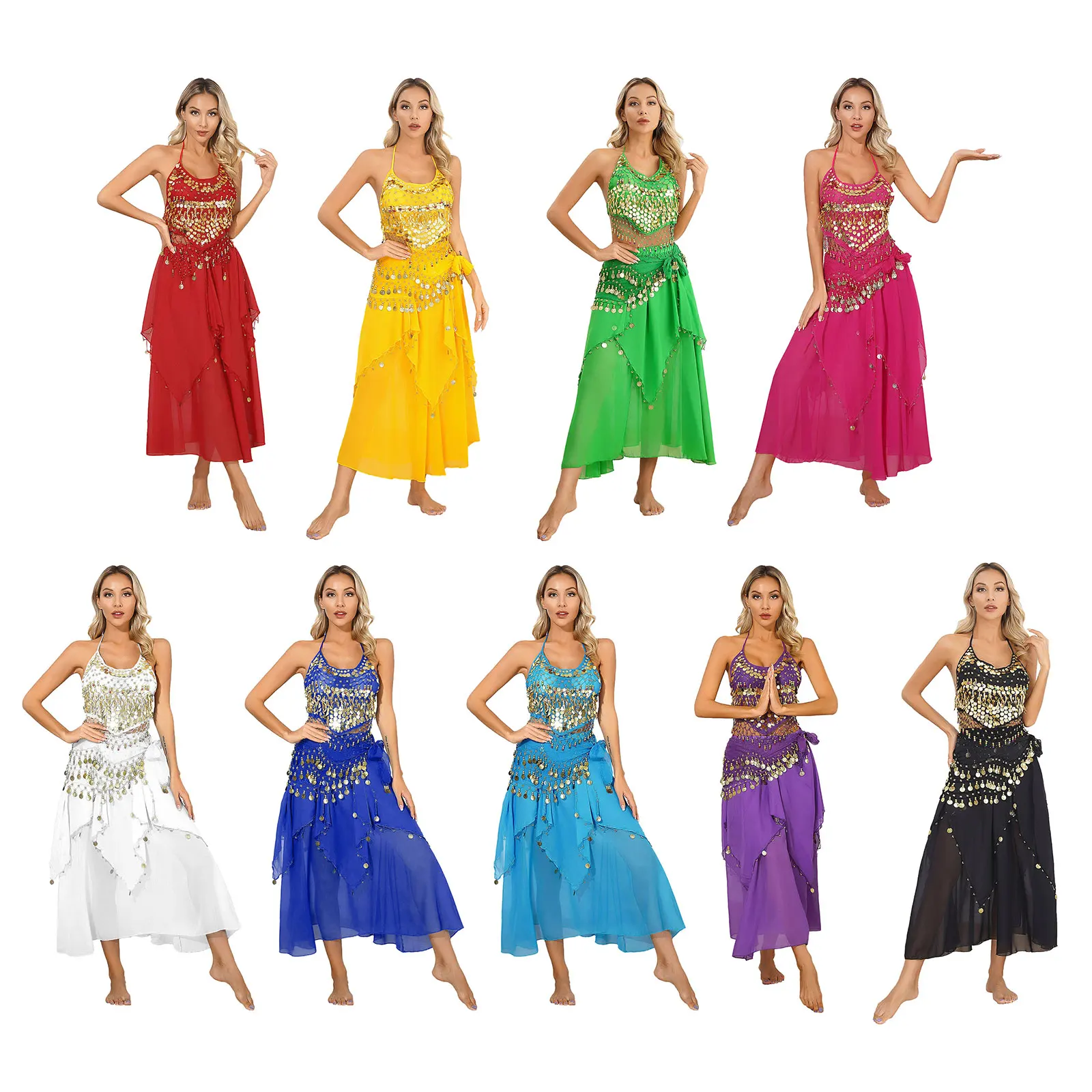 Nieuwe Stijl 3 Stuks Set Buikdans Kostuum Bollywood Kostuums Indian Dance Outfit Buikdans Jurk Dames Buikdansen Kostuum