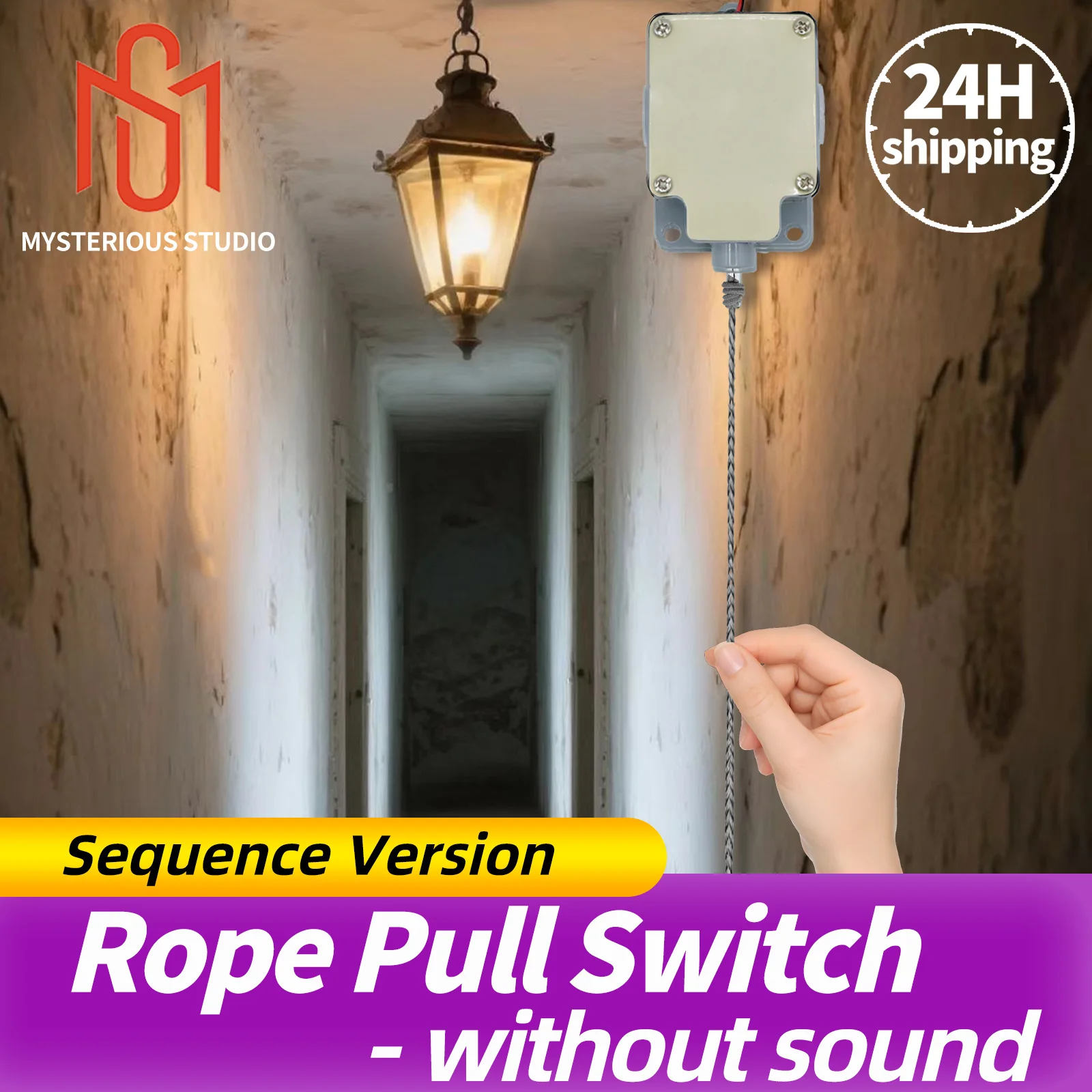 

Mystery studio escape room props rope pull switch. Pull the rope in the correct order to unlock without audio version.