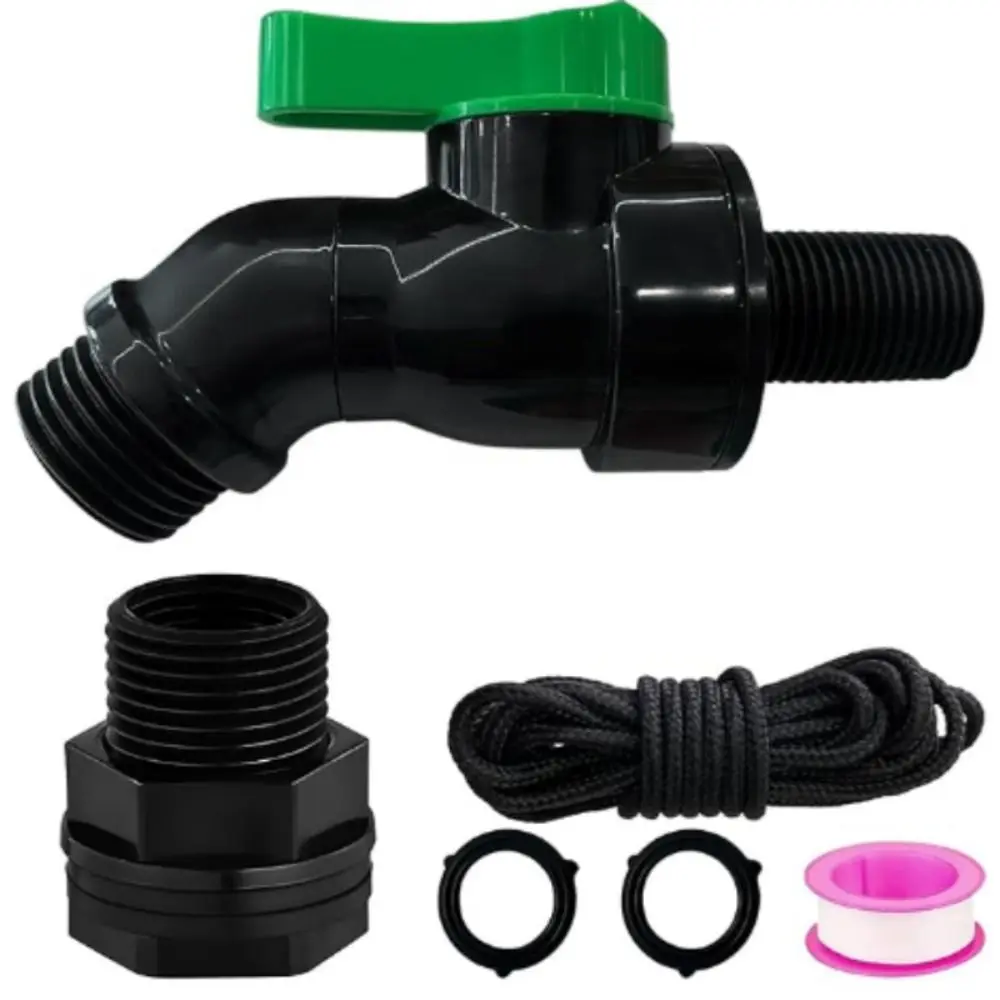 High Flow Valve Rain Barrel Spigot Downspout Collector Durable Water Tank Faucet 3/4 GHT Thread Container Spigot Outdoor Garden