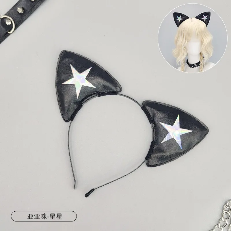 Lolita สัตว์แมวฟ็อกซ์หูผม Hoops คอสเพลย์ Gothic CROSS Dark สไตล์ Hairband สาวฮาโลวีนอะนิเมะ Headbands Headwear
