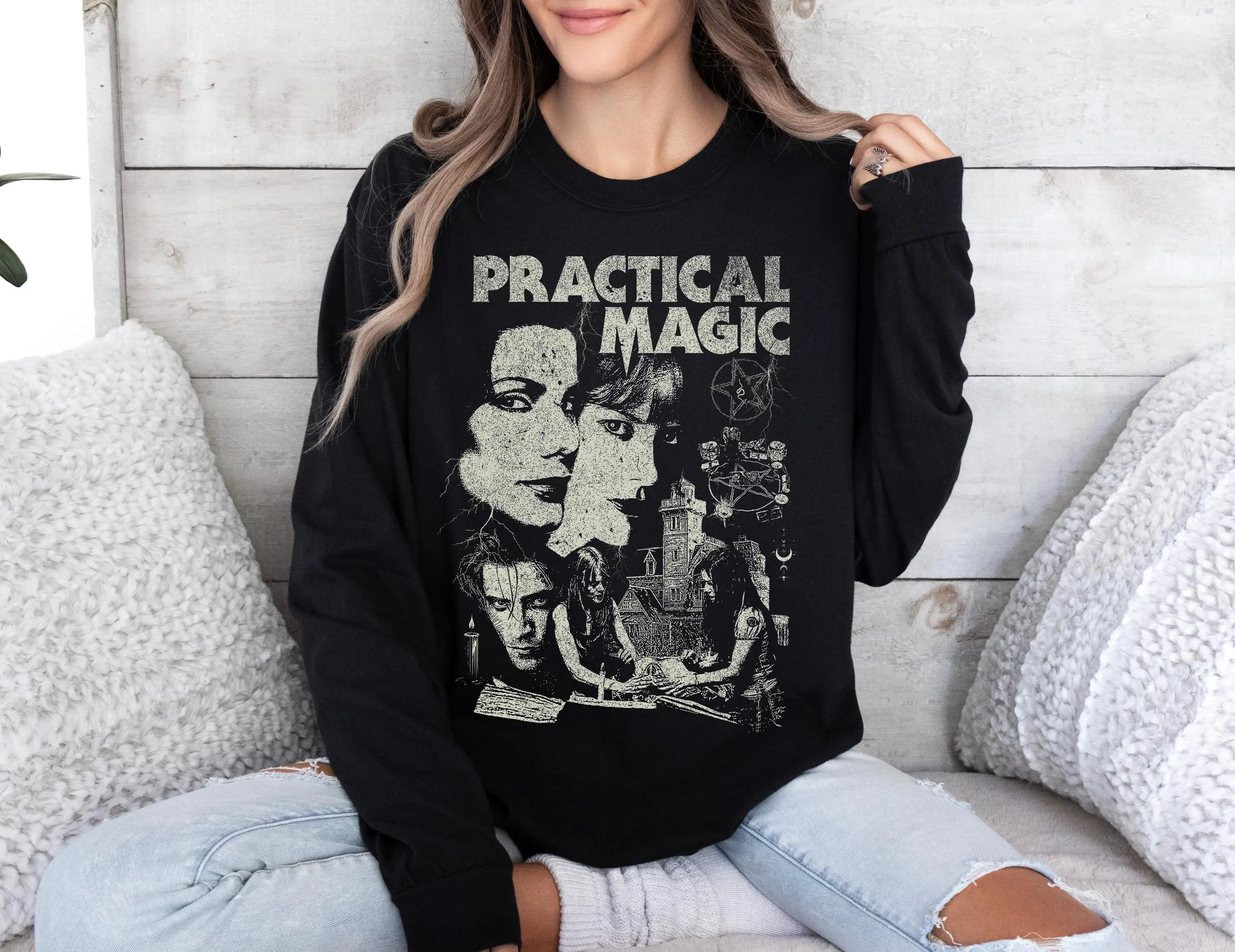Practical Magic Halloween Sweatshirt: Vintage Retro Horror Crewneck