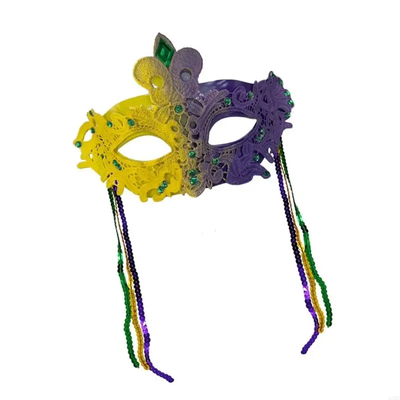 270D dekorative Maskeraden-Gesichtsabdeckung aus Kunststoff, leichtes Design mit beweglichen Quasten, Halloween-Zubehör für