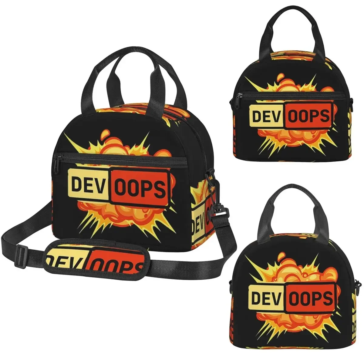 DevOops DevOps Sticker Insulated Lunch Bag for Kids School Cooler Thermal Box Tote Portable Lunch Boxes