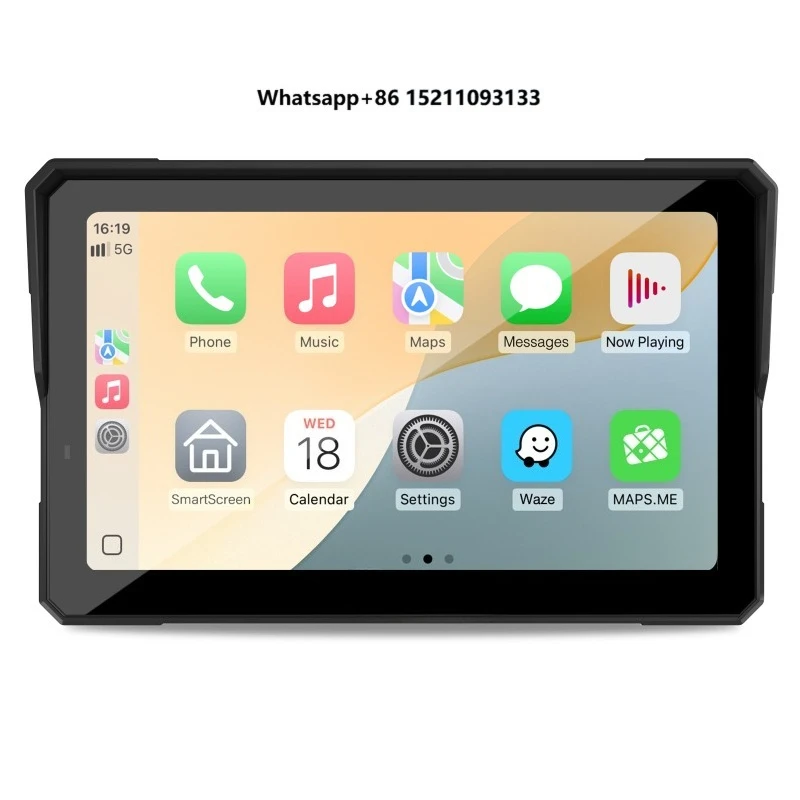 Carpuride 7 Inch Motorcycle 2K HD Multimedia Player GPS Navigation Wireless Carplay Android Auto IP67 Waterproof Touch Screen
