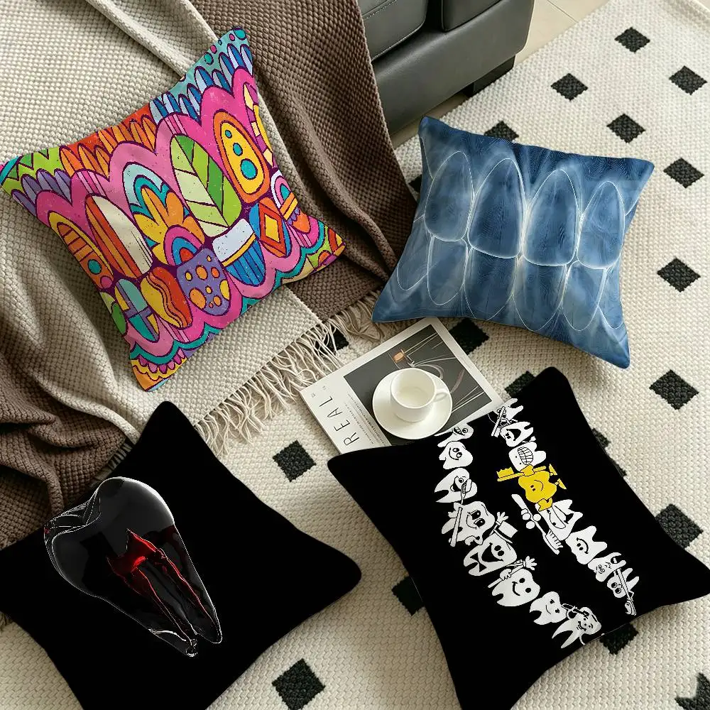 The Dentist Tooth Pillow Cushion Cover Pillowcase Living Room Sofa Home Decor Customized