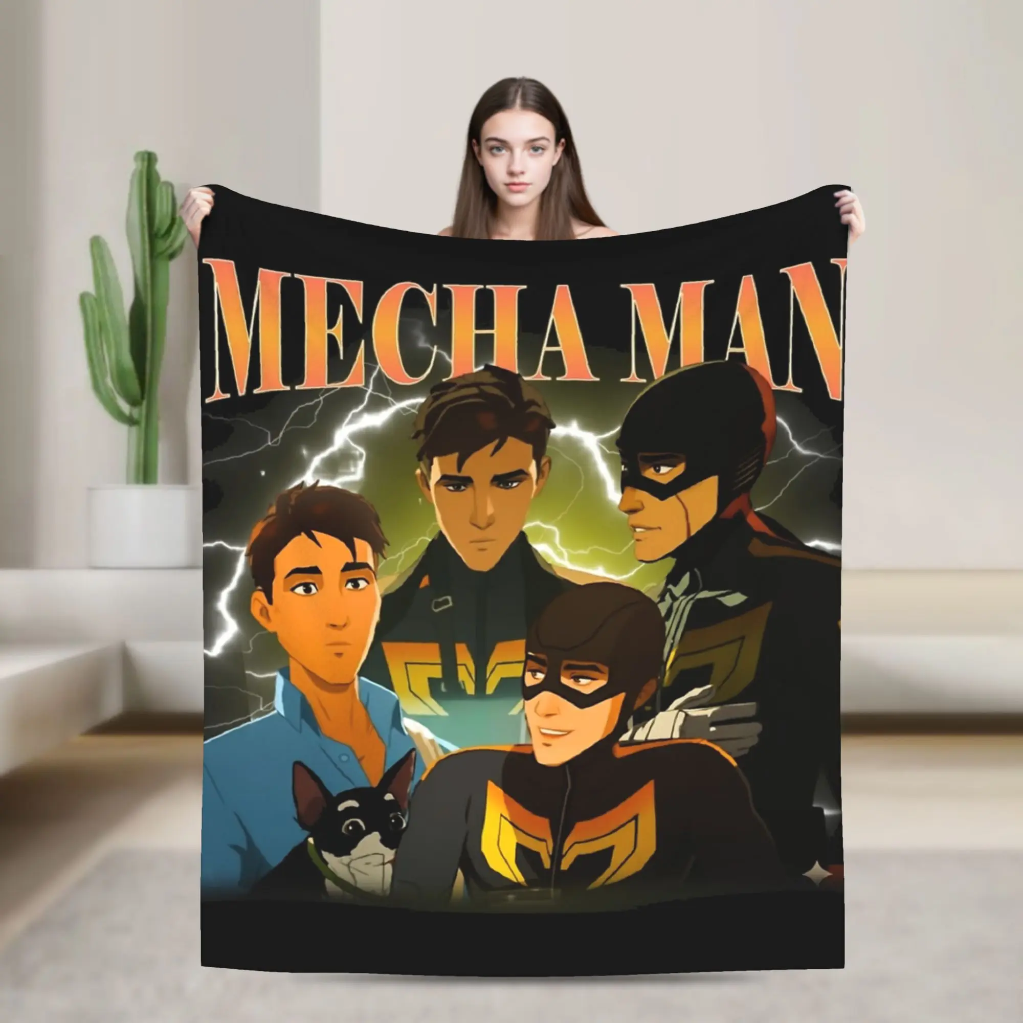 Mecha الرجال روبرت روبرتسون إرسال لعبة خمر 90s البطانيات أفخم مضحك الدافئة رمي البطانيات للمفرش الصيف