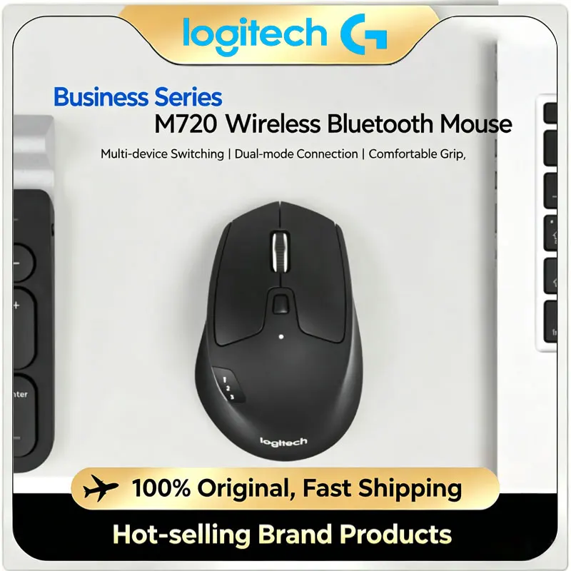 

Logitech M720 Wireless Bluetooth Mouse Dual Mode Multi-Device Ergonomic Comfortable Grip For Business Office