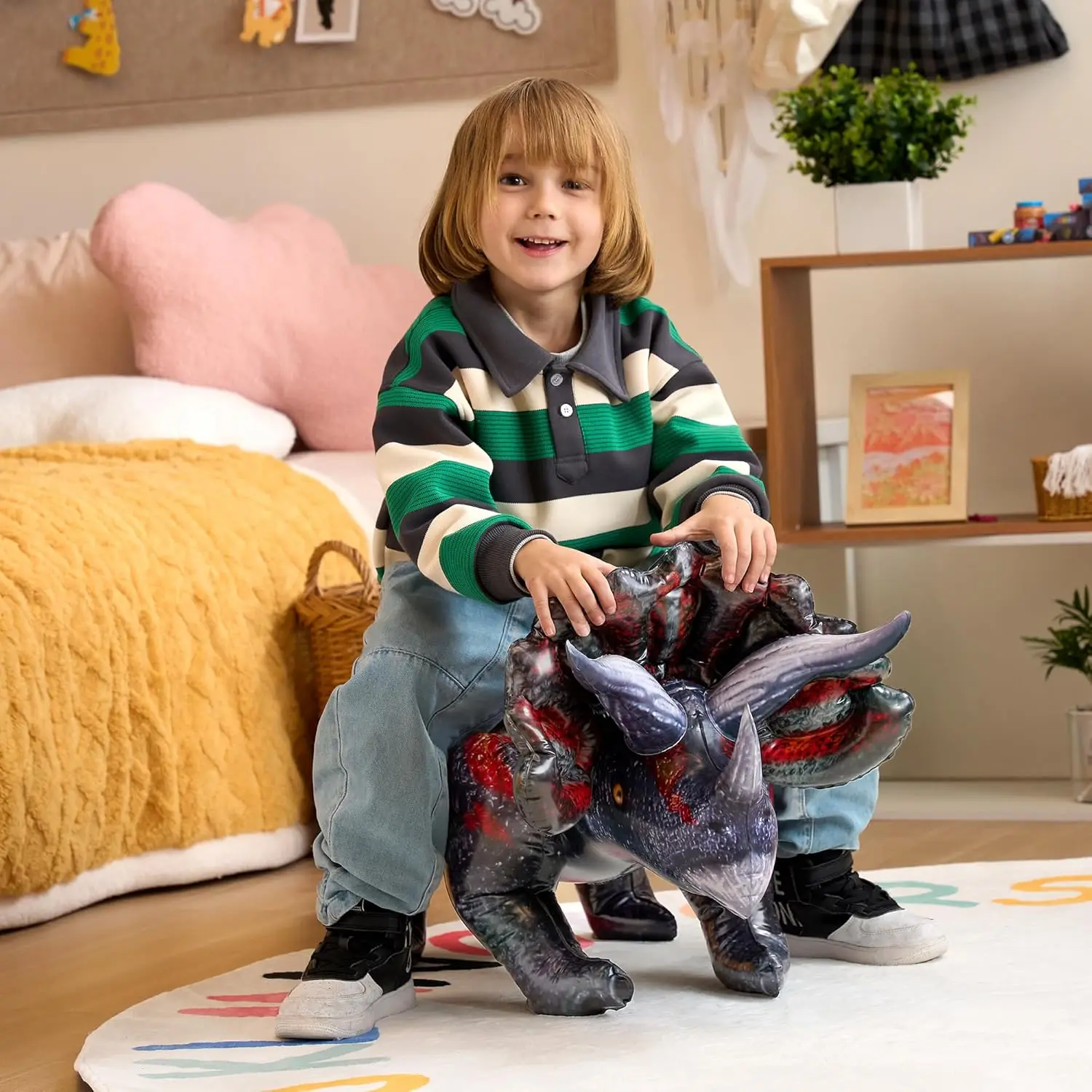 JOYFY 43 "Triceratops Opblaasbare Dinosaurus Speelgoed Feestdecoraties voor Kinderen en Volwassenen Verjaardagsfeestje Verjaardag Chirstmas Gift