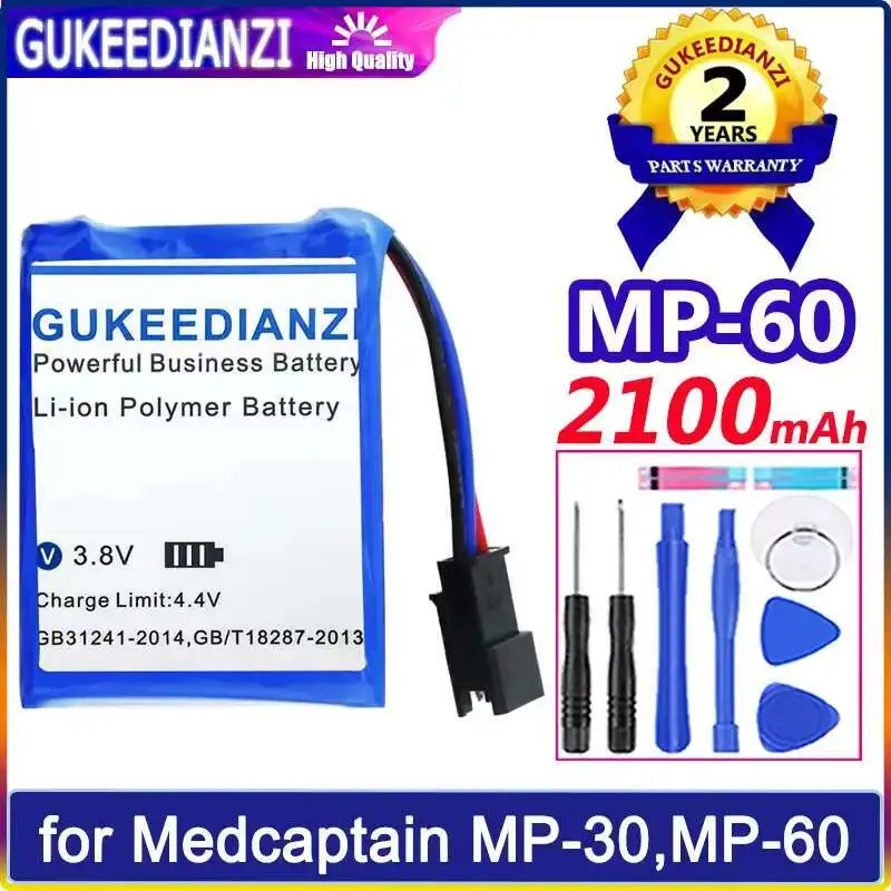

For Medcaptain MP-30,MP-60,SYS-6010, MP-30A High Performance Medical Equipment Battery 2100Mah MP-60