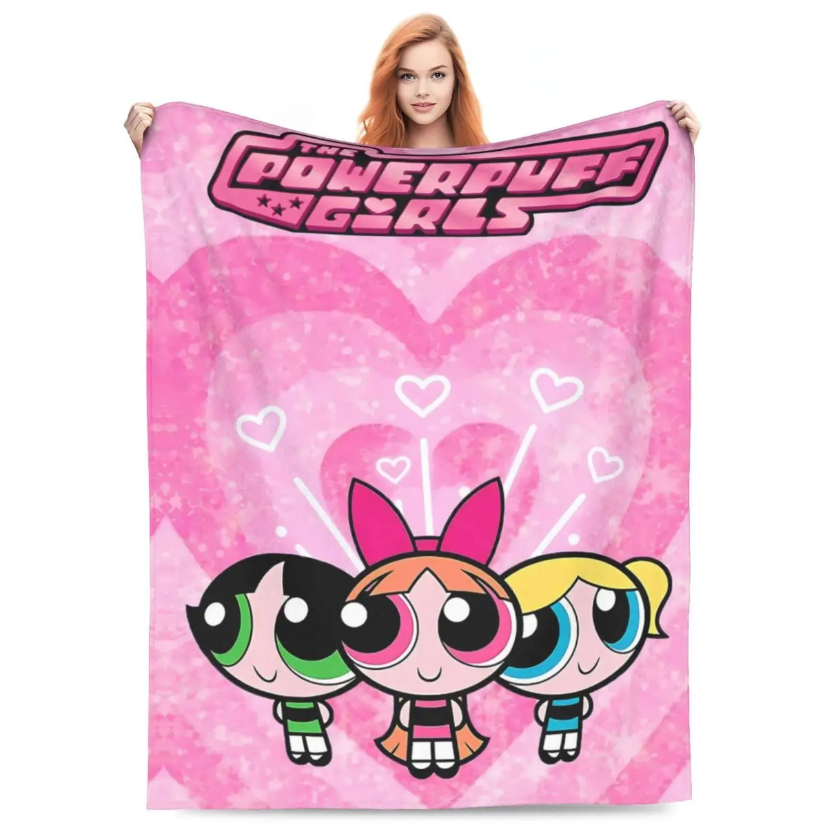 The Powerpuff Girls Love Blanket Travel Flannel Throw Blanket  Home Decor Super Soft Design Quality Bedspread Birthday Present