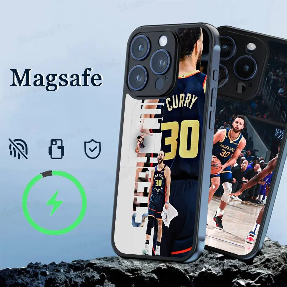 

S-Stephen Basketball C-Curry Phone Magnetic Case For IPhone 16 14 13 12 11 15 Pro Max Plus For Magsafe Wireless Charge Cover