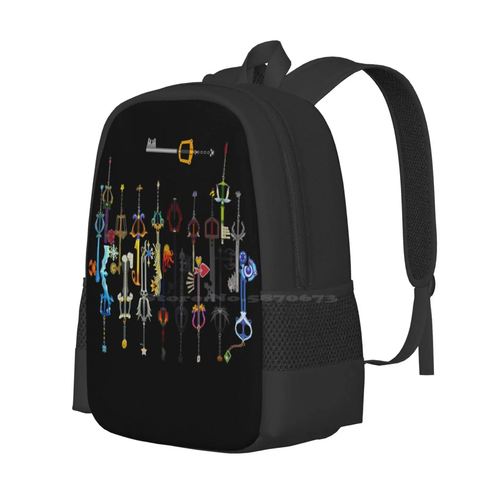 Kingdom Hearts Keyblades Bag Backpack For Men Women Girls Teenage Kingdom Hearts Keyblades Geek Nerd Gamer