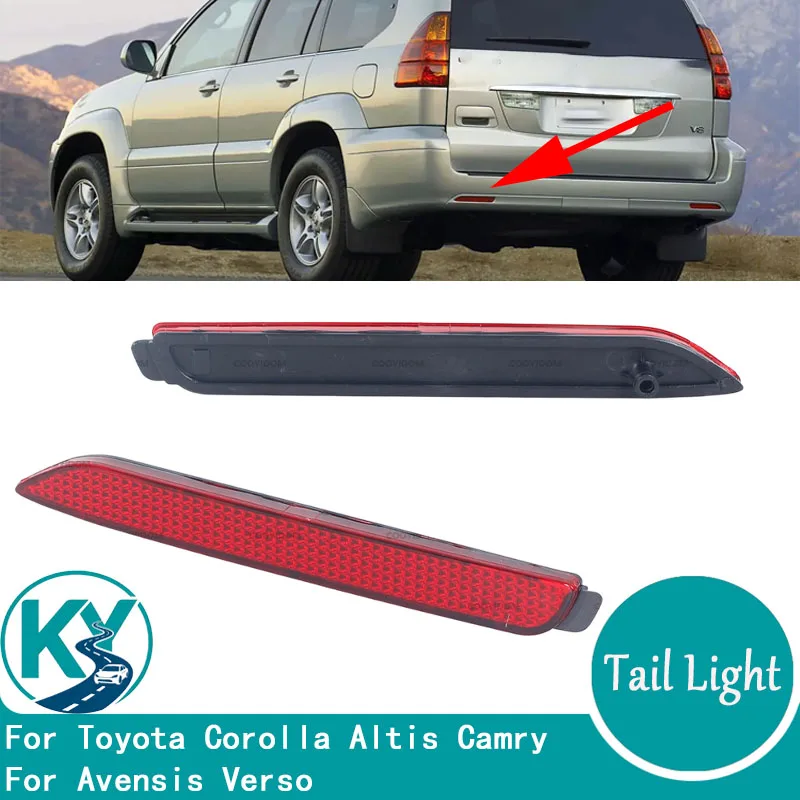 For Toyota Corolla Altis Camry Avensis Verso For Lexus RX300 GX470 Rear Bumper Reflector Light Stop Light Cover Car Accessories
