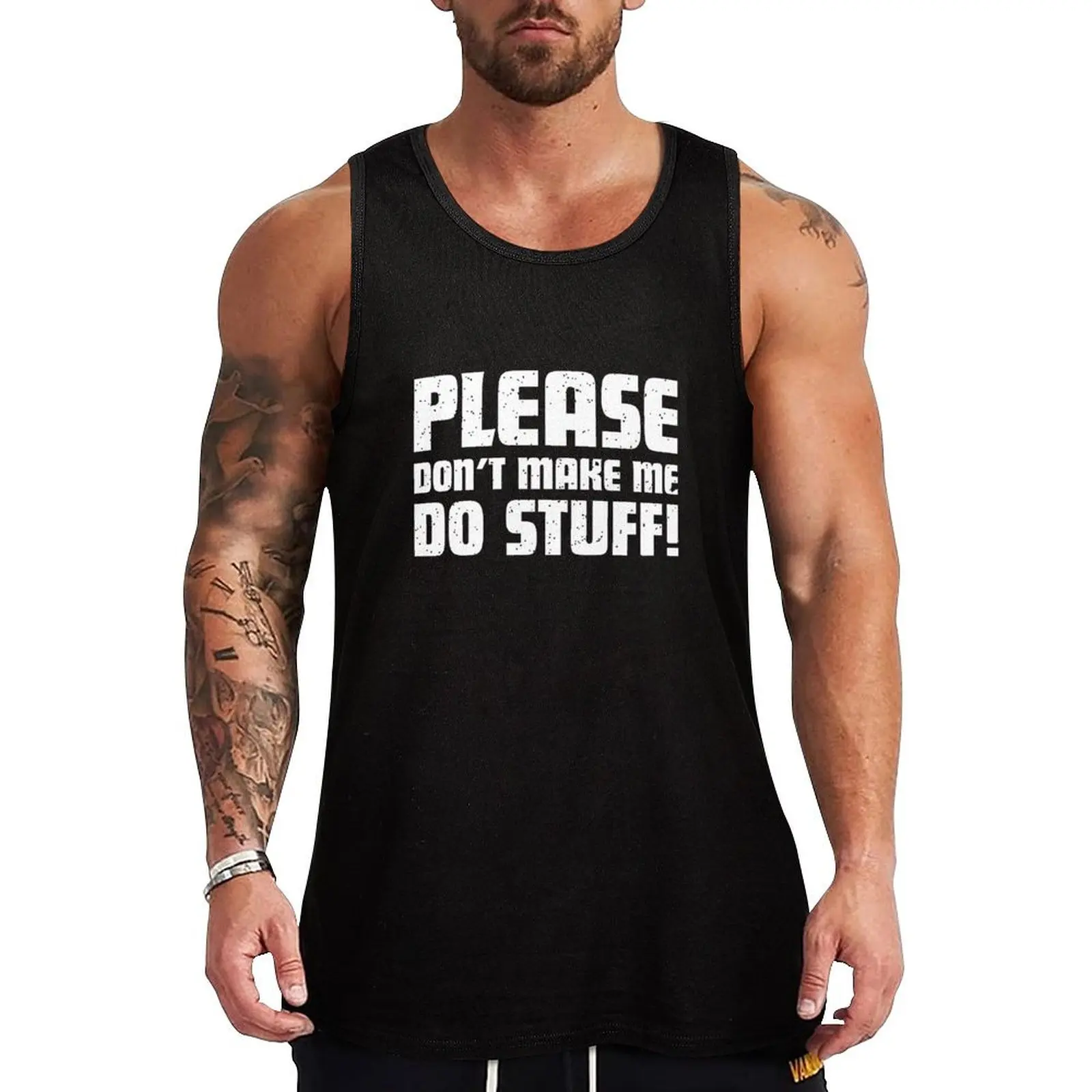 

Please don't make me do stuff! Funny Kids / Teenager Tank Top Men's sleeveless gym shirts Vest for boy