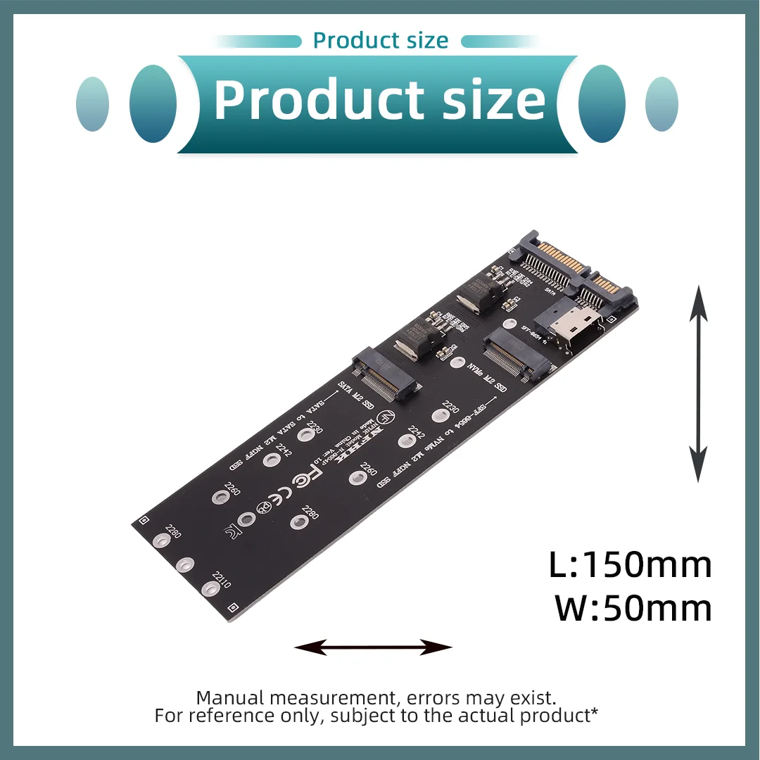 SATA M.2 SSD To SATA, NVMe M2 NGFF SSD To SFF-8654 Adapter Card for Server Storage Device Workstation DIY Host
