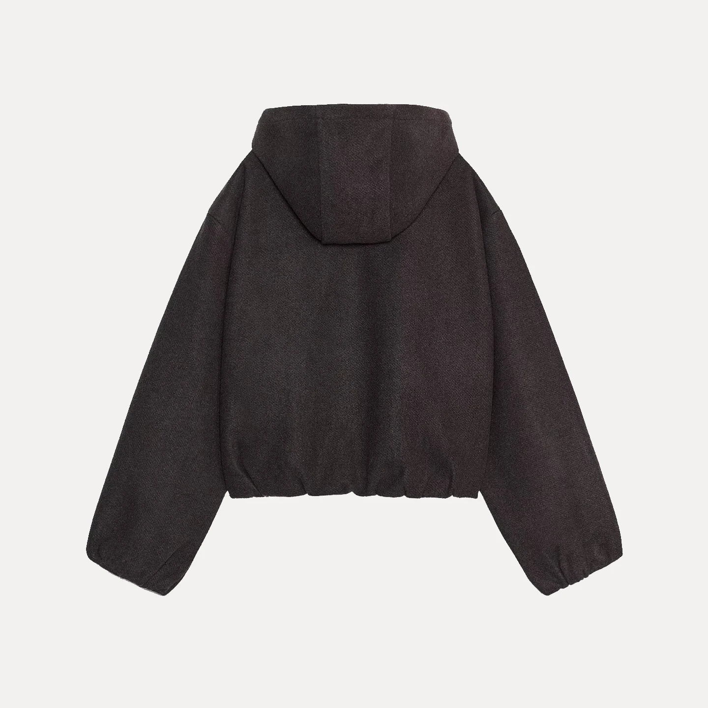 Z Women's Faionable Elastic Hem Hooded Jaet ort Coat Long Sve Zipper Closure Versatile Sli Autumn Outerwear