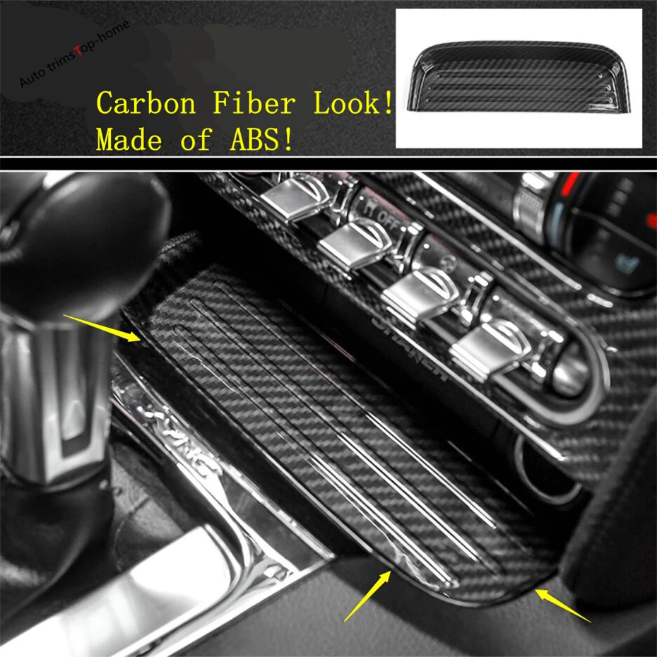 

Yimaautotrims Middle Control Stalls Gear Shift Box Panel Cover Trim Fit For Ford Mustang 2015 - 2020 Interior Mouldings ABS