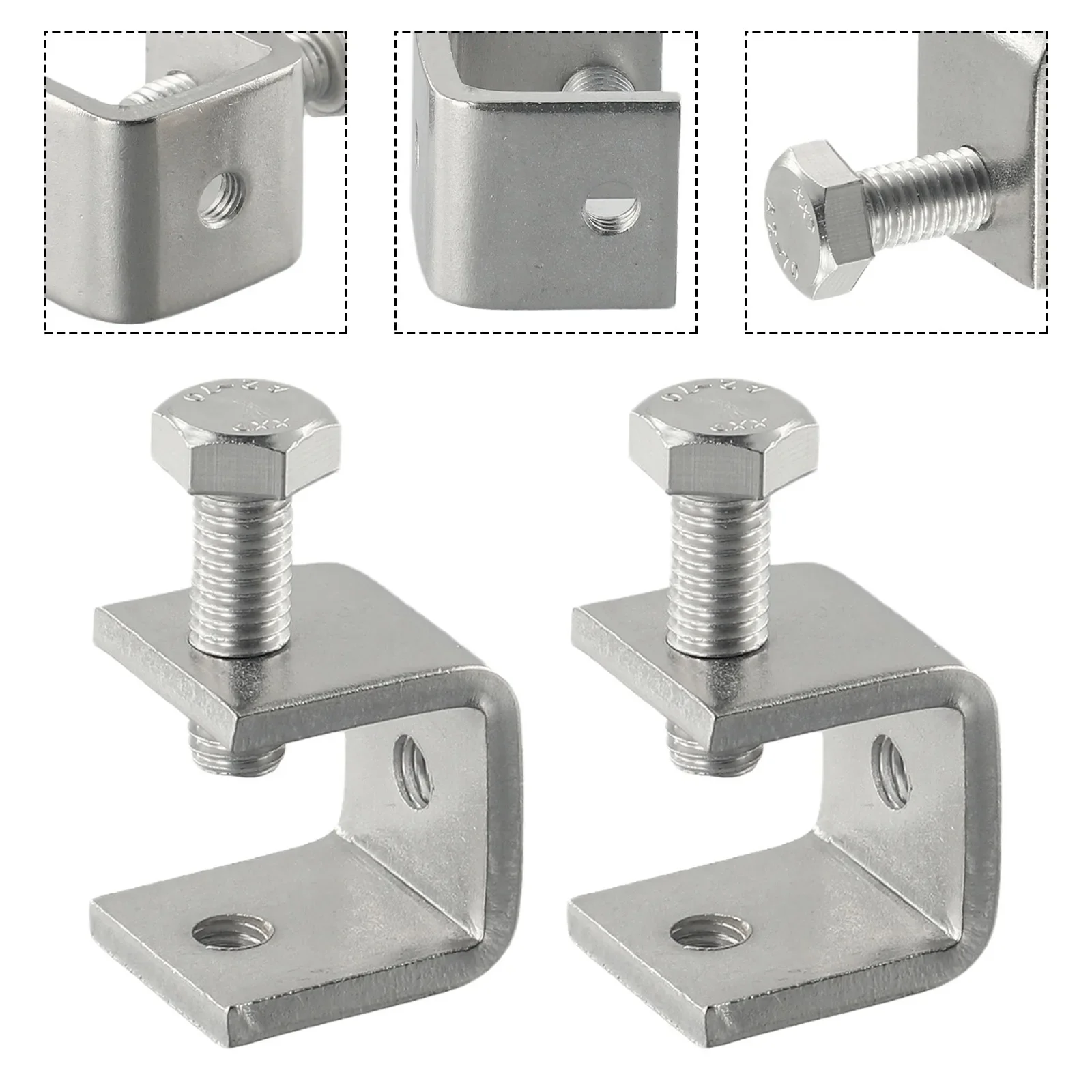 High Quality C-clamp Jaw U-shaped Clip Silver Stainless Steel Table Bracket With Screw 1/2/4pcs Easy To Install