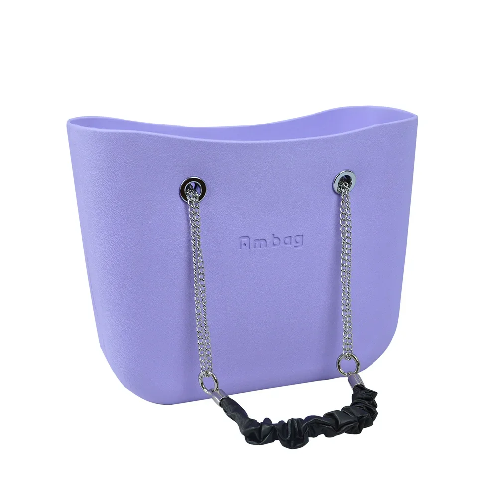 New 1 Pair Long OBag Leather Handles Strap Fold Pleat with Silvery Chain for OBag O Bag DIY Women Shoulder Handbags