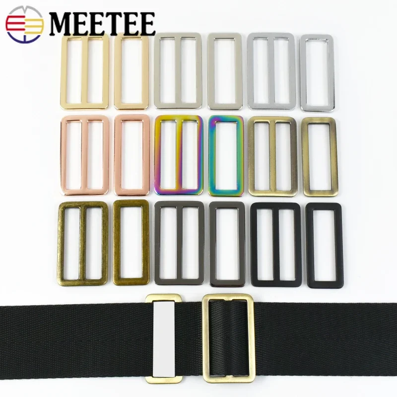 50/100Pcs 20-50mm Metal D Rings Rectangle Loop Tri-Glide Buckle Slider Adjuster Bag Backpack Strap Buckle Garment DIY Accessory