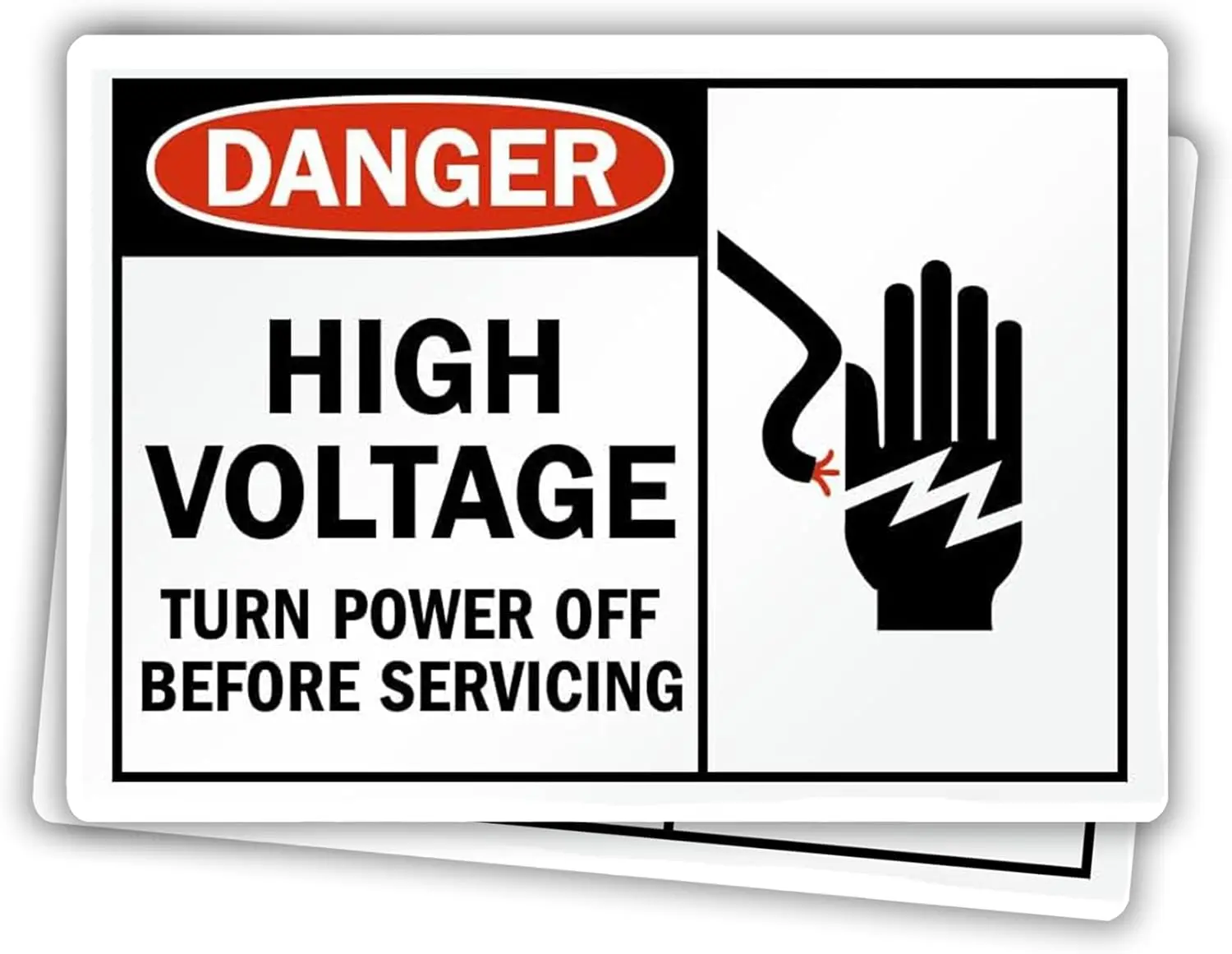 2 Pack Warning Shut Off Power Before Servicing Sign- Lockout Tagout PVC Sticker For Workplace Equipment Panels Decal