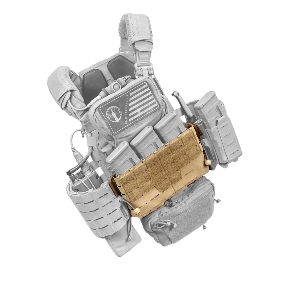 Taktische, verstellbare Brusttasche mit Haupttasche und Frontpanel für ARC Placard V4 Weste, Dreifach-Magazintasche für 5.56 und 7.62 Munition – Detail 20