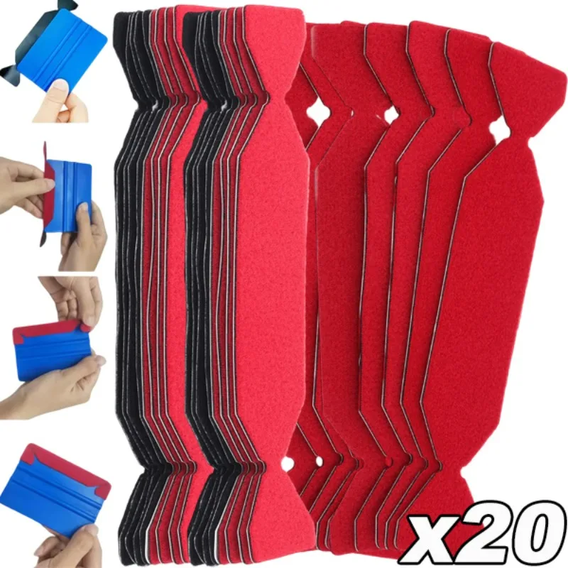 Scraper Replacement Patch Scratch-Free for Vinyl Scraper Candy Shape Microfiber Replaceable Felt Cloth Automotive Tinting Film